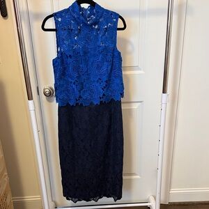 Elegant Monique Lhullier Blue Lace dress